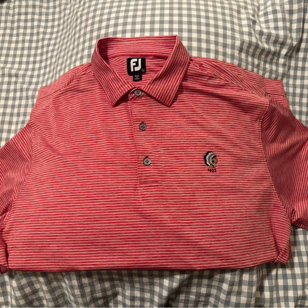 FootJoy Red and White Striped Polo Shirt